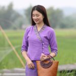 80011 เสื้อพื้นเมืองผ้าฝ้ายล้านนา สีม่วง