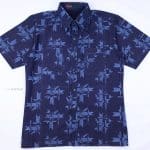 เสื้อม่อฮ่อมพิมพ์ลายทรงผู้ชาย ลายไผ่ไขว้