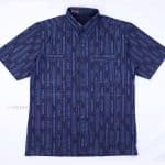 20020 เสื้อเชิ้ตม่อฮ่อมชาย พิมพ์ลาย แขนสั้น ลายข้าว