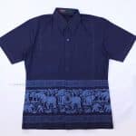 20018 เสื้อเชิ้ตม่อฮ่อมชาย พิมพ์ลาย แขนสั้น ลายชายช้าง