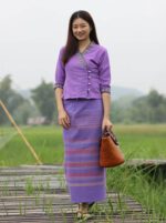80011 เสื้อพื้นเมืองผ้าฝ้ายล้านนา สีม่วง - Image 2