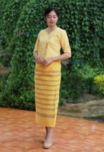 50362 เสื้อพื้นเมืองอัดกาวหญิง "เดือนพัตรา" สีเหลือง - Image 2