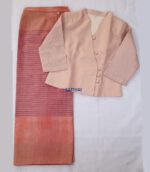80015 เสื้อผ้าฝ้ายอัดกาว "ญาตาวี" แขนพลีท สีโอลด์โรส - Image 2
