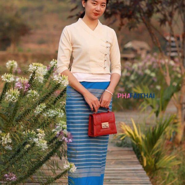 เสื้อผ้าฝ้ายผู้หญิง เนื้อชินมัย "กรองทอง" สีธรรมชาติ
