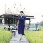 24001 เดรสผ้าม่อฮ่อม ปักลายดอก - Image 2