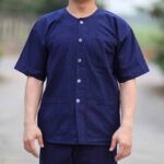 เสื้อม่อฮ่อมคอเฮง (กุยเฮย) กระดุมพลาสติก แขนสั้น