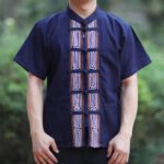 41303 เสื้อผ้าฝ้ายพื้นเมืองผู้ชาย "มงคลชัย" สีกรม