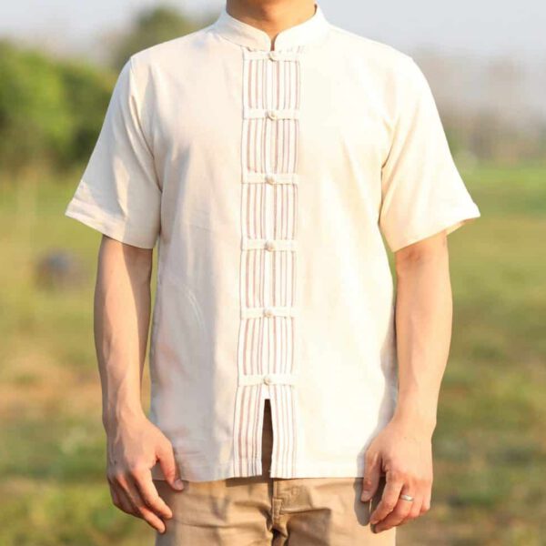 เสื้อผ้าฝ้ายผู้ชายเนื้อดีสีครีม | นุ่ม สบาย แตกต่าง รับประกันคุณภาพ