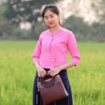 50322 เสื้อพื้นเมืองอัดกาวหญิง "ฉัตรรุจยา" สีชมพู