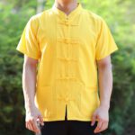 41302 เสื้อผ้าฝ้ายชินมัยพื้นเมืองผู้ชาย คอจีน แบบกระดุมคู่