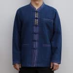 30002 เสื้อผ้าฝ้ายอัดกาวชาย สีม่อฮ่อม