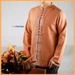 เสื้อผ้าฝ้ายผู้ชาย เนื้อดีสีส้มอิฐ