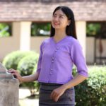 50361 เสื้อพื้นเมืองอัดกาวหญิง "เดือนพัตรา" สีม่วง