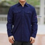 เสื้อม่อฮ่อมคอเชิ๊ต (คอปก) กระดุมเม็ด แขนยาว