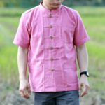 41001 เสื้อผ้าฝ้ายผู้ชาย เนื้อผ้าชินมัย “ตองชัย” แขนสั้น สีกะปิ - Image 2