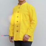 41202 เสื้อผ้าฝ้ายชินมัย "ตองชัย" แขนยาว สีเหลือง - Image 2