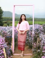 50311 เสื้อผ้าฝ้ายอัดกาว "บุษยมาส" สีโอลด์โรส - Image 3