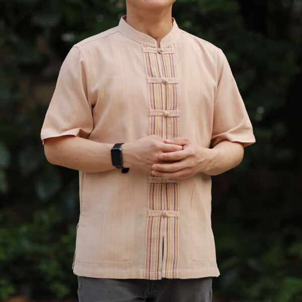 เสื้อผ้าฝ้ายทอมือสีเปลือกไม้