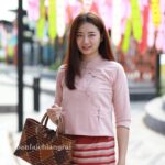 50504 เสื้อพื้นเมืองผ้าฝ้ายทอมือหญิง "เหมือนฝัน" ทรงป้ายเนื้อนุ่ม สีโอวัลติน