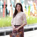 50522 เสื้อผ้าฝ้ายทอมือ "พราวมุก" สีเปลือกไม้