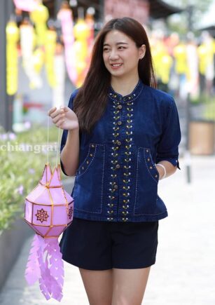 เสื้อม่อฮ่อมปักดอก