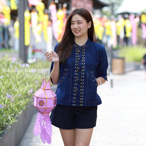 เสื้อม่อฮ่อมปักดอก