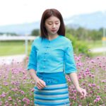 50033 เสื้อผ้าฝ้ายกาสะลองสีฟ้า เข้าทรงสวย - Image 2